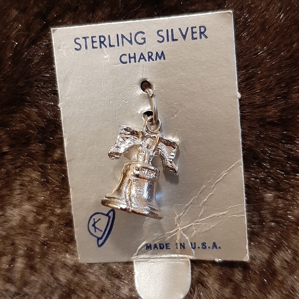Vintage Sterling Silver Charm Liberty Bell Summer Vacation Travel Souvenir Penn